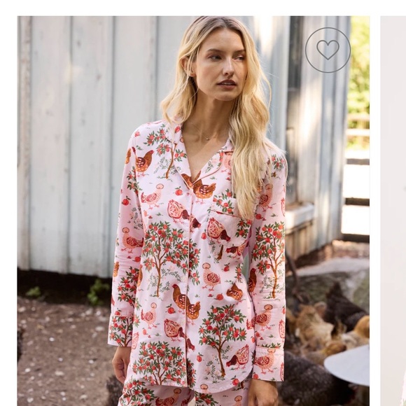 Printfresh Other - Printfresh Pink Chicken & Orchard Pajama Top